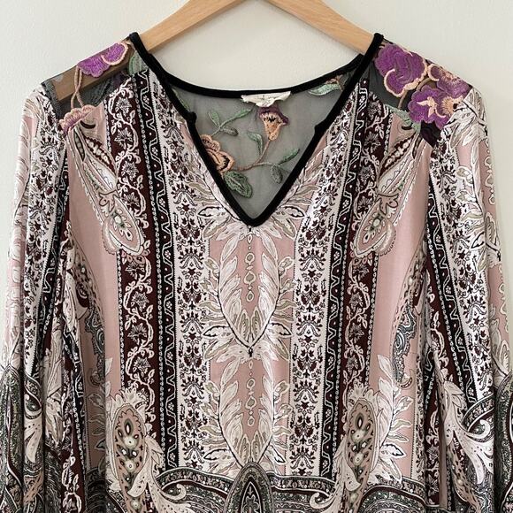 Tribal Jeans Womens Boho Top Size Large Peasant Embroidered Fairy Whimsical20 - Picture 3 of 13